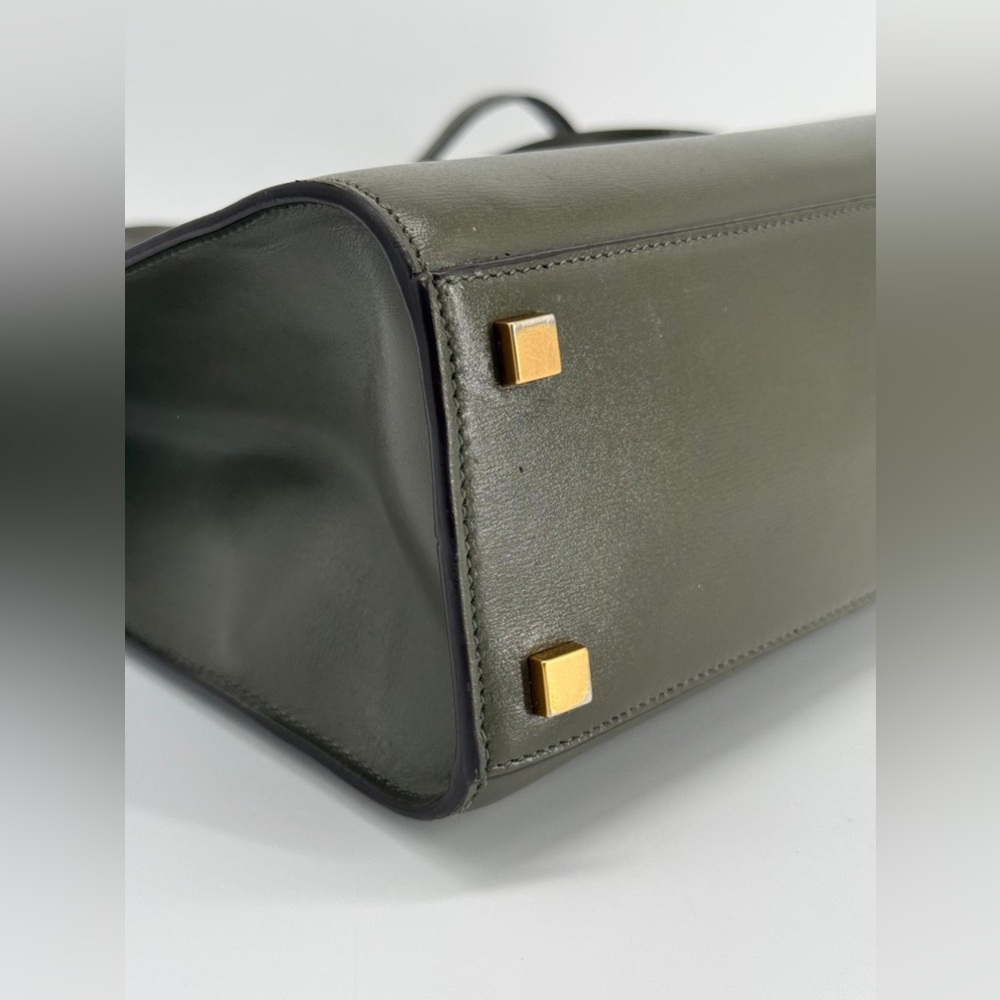 Saint Laurent Manhattan Green Leather Shoulder Bag - Picture 10 of 16
